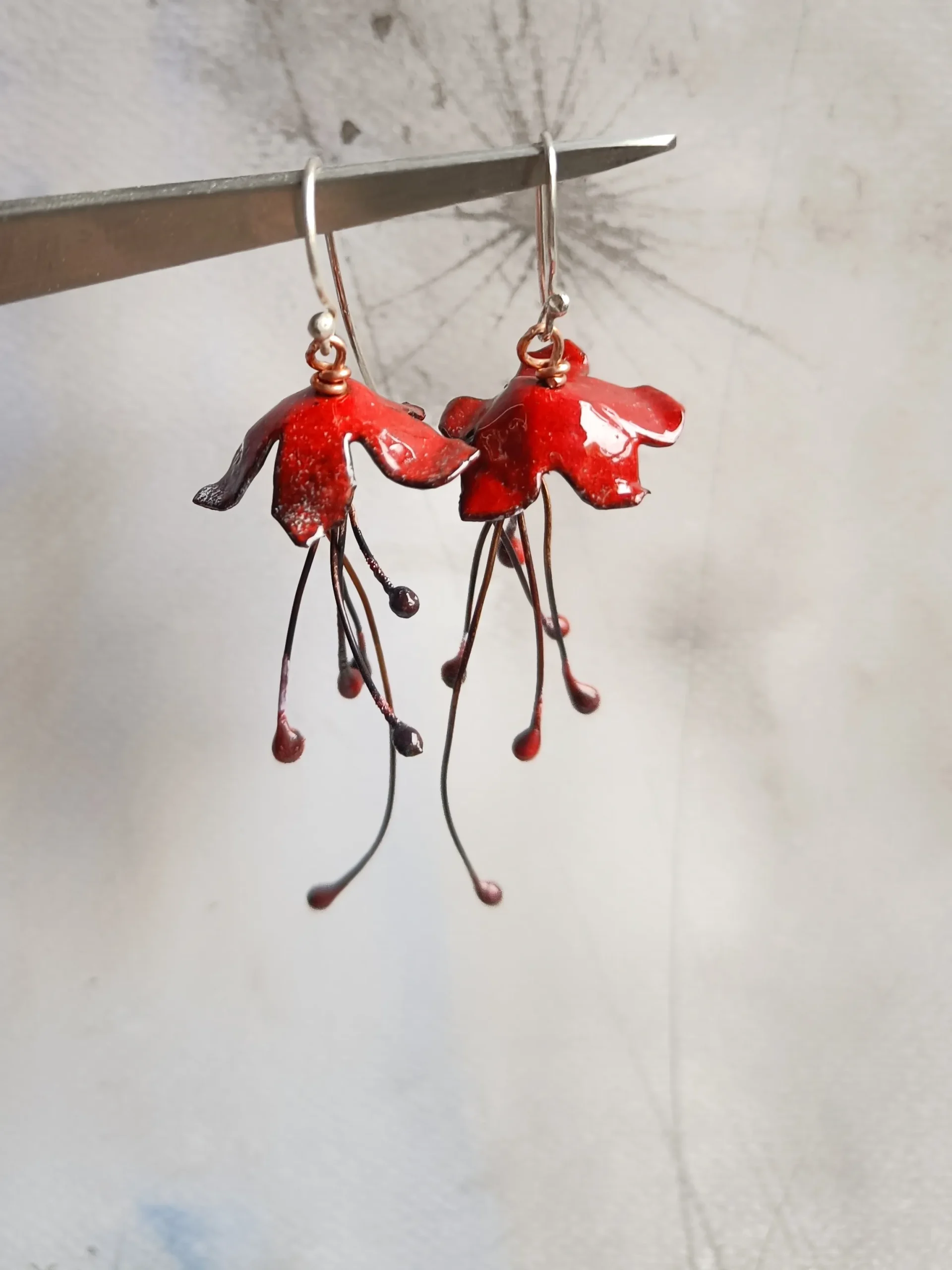 Pendientes azahar rojos