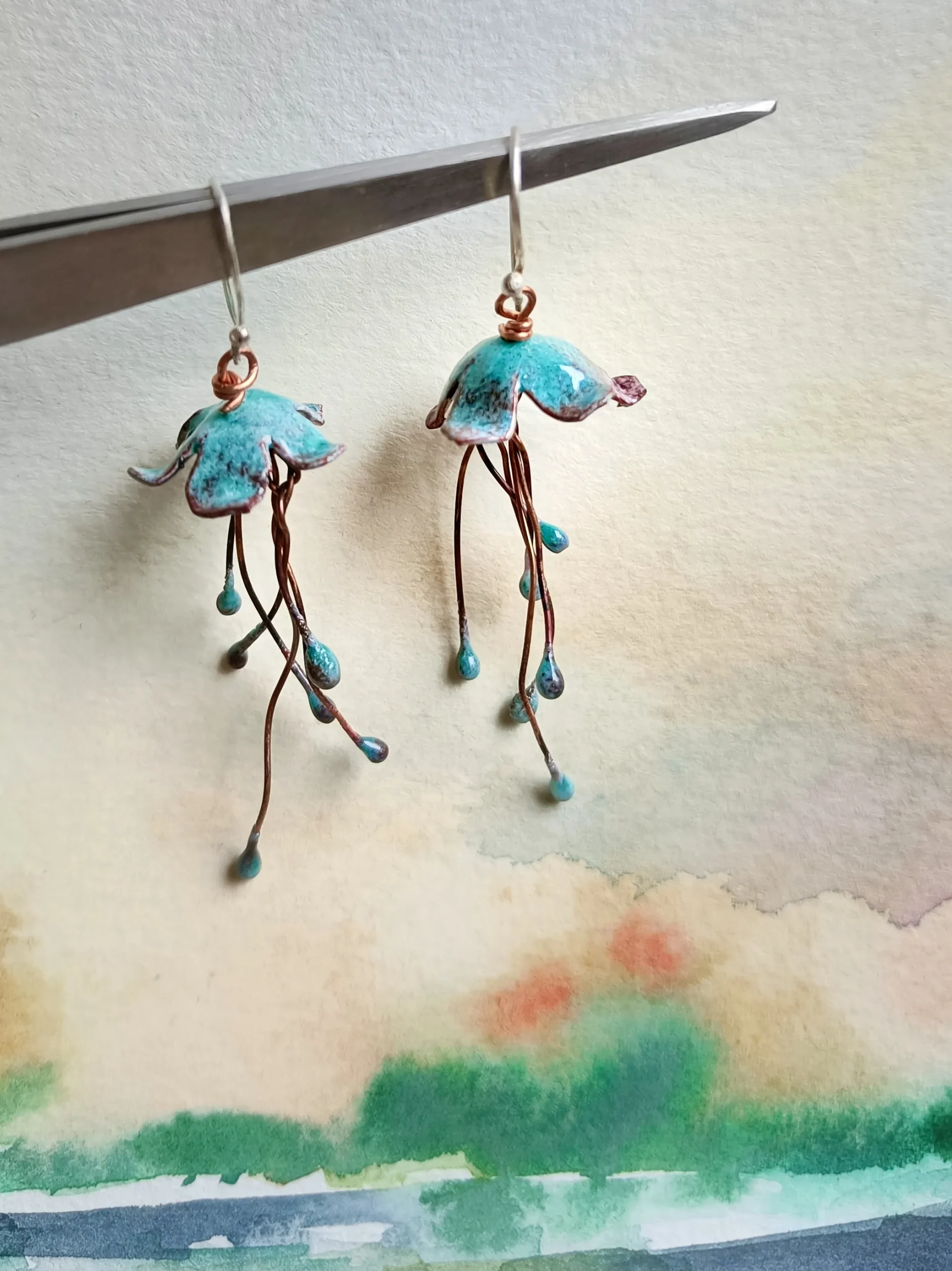 Pendientes azahar turquesas